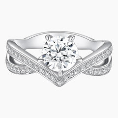 Crown-shaped Moissanite Ring