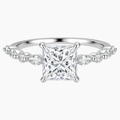 Square Princess-cut Moissanite Ring
