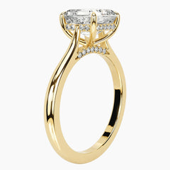 Amélie Écla 2.5 Carat Asscher Cut Moissanite Hidden Halo Tapered Shank Ring