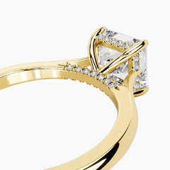 Amélie Écla 3 Carat Princess Cut Moissanite Hidden Halo Tapered Shank Ring
