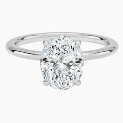 Luise Oval Solitaire Tulip Hidden Halo Moissanite Ring