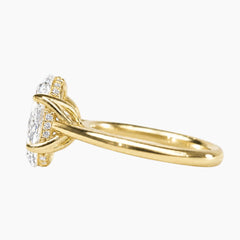 Luise Oval Solitaire Tulip Hidden Halo Moissanite Ring