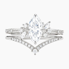Celestial Crown Marquise Moissanite Ring Set