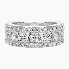 Aurevane Grandeur Round Moissanite Band
