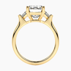 Célestine Emerald Three-Stone Heart Moissanite Ring