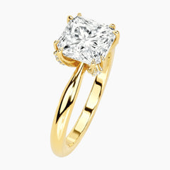 Velliane 4 Carat Princess Double-Claw Moissanite Ring