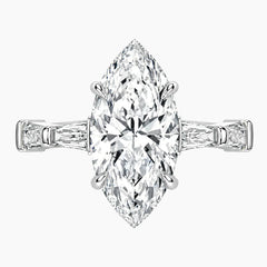 Évelisse Marquise Moissanite Baguette Engagement Ring
