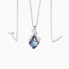 The Sylvara Kite-Cut Lab-Grown Alexandrite Botanical Necklace