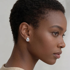 Teardrop Moissanite Stud Earrings