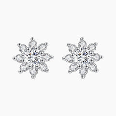 Snowflake-shaped Moissanite Stud Earrings