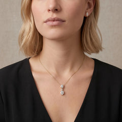 Élarienne Graduated Oval Three-Stone Moissanite Drop Necklace