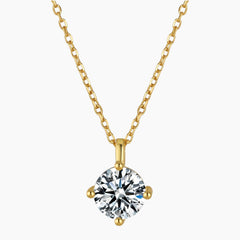 Timeless Brilliance Classic 4-Prong Solitaire Moissanite Necklace