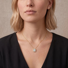 Aurélisse 1 Carat Elongated Cushion Moissanite Double Halo Necklace