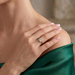 2 Carat French Milgrain Cushion Moissanite Engagement Ring