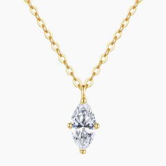 Brilliant Marquise Solitaire Pendant Moissanite Necklace