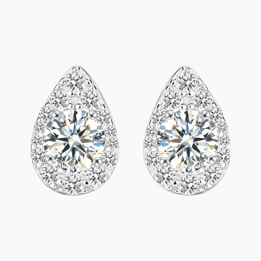 Teardrop Moissanite Stud Earrings