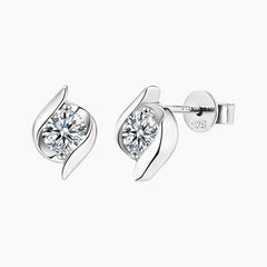 Whirlwind-shaped Moissanite Stud Earrings