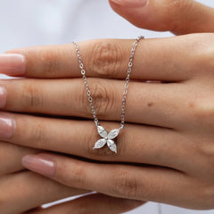 Michelle Petal Moissanite Necklace