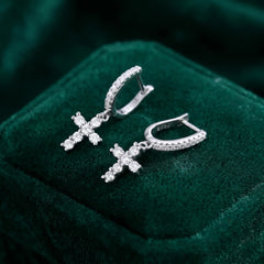 Cross-shaped Moissanite Earrings