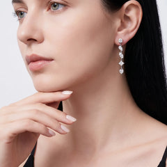 Unique Chain Moissanite Earrings