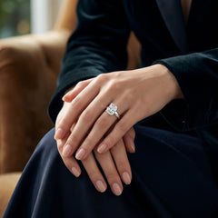 Veyra 3 Carat Radiant Double-Claw Wide Band Moissanite Ring