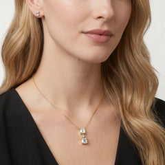Élarienne Graduated Asscher Three-Stone Moissanite Drop Necklace