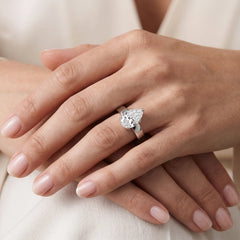 Veyra Pear Double-Claw Wide Band Moissanite Ring