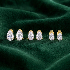 Pear Cut Moissanite Stud Earrings