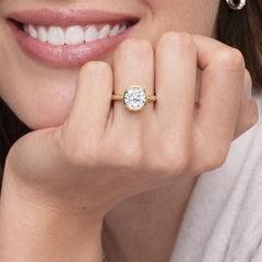 Modern Bezel-Set Round Moissanite Ring