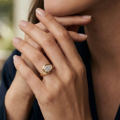 Évrelle 2 Carat Pear Chunky Sculptural Moissanite Ring