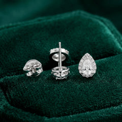 Pear-shaped Moissanite Stud Earrings