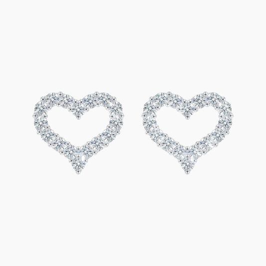 Heart-shaped Moissanite Stud Earrings
