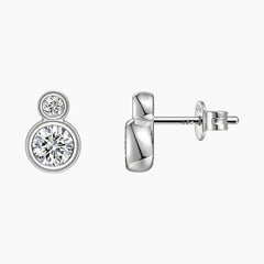 Granule Double Moissanite Stud Earrings