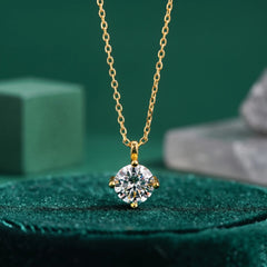 Timeless Brilliance Classic 4-Prong Solitaire Moissanite Necklace