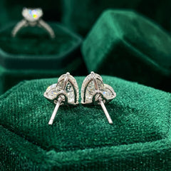 Heart Shape Moissanite Stud Earrings