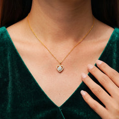 Luxurious 1ct Heart Cut Moissanite Halo Necklace