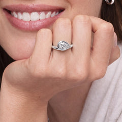 Évrelle 2 Carat Pear Chunky Sculptural Moissanite Ring