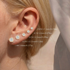 Classic Bezel Set Round Cut Brilliant Moissanite Stud Earrings
