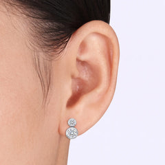 Granule Double Moissanite Stud Earrings