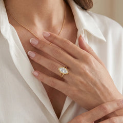 Tressa 3 Carat Marquise Moissanite Twisted Rope Ring