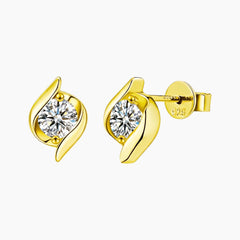 Whirlwind-shaped Moissanite Stud Earrings