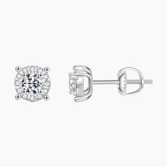 Classic Four-prong Moissanite Stud Earrings