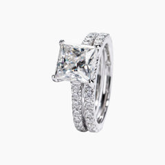 Princess Cut Moissanite Ring Set
