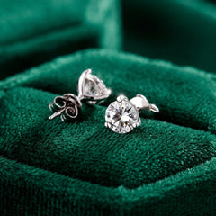 Four-prong Moissanite Stud Earrings