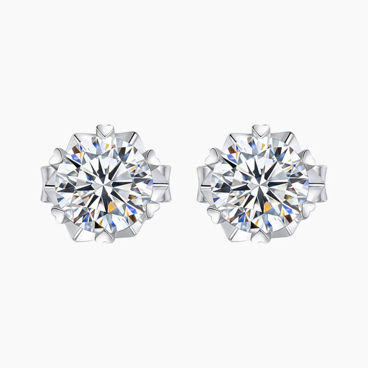 Snowflake Moissanite Stud Earrings