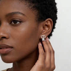 Pig Nose Shape Moissanite Stud Earrings