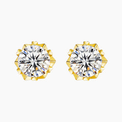 Snowflake Moissanite Stud Earrings