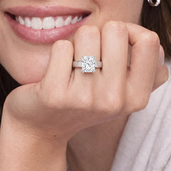 Veyra 3 Carat Elongated Cushion Double-Claw Wide Band Moissanite Ring