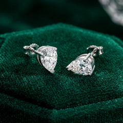 Pear Shape Moissanite Stud Earrings