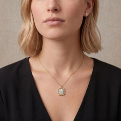 Aurélisse 1 Carat Radiant Moissanite Double Halo Necklace